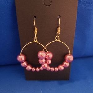 Glass Bead Hoop Earrings